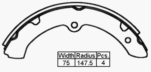 BRAKE SHOE REAR - TOYOTA DYNA 84-87 S/TIRE 295 X