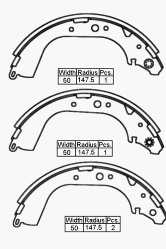 BRAKE SHOE REAR - TOYOTA HI LUX 4x4 88- 295 x 50mm