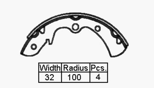 BRAKE SHOE REAR MAZ RX2  RX3 808 71- 200 X