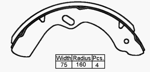 BRAKE SHOE F/R ISUZU ELF 84- 320 X 75MM