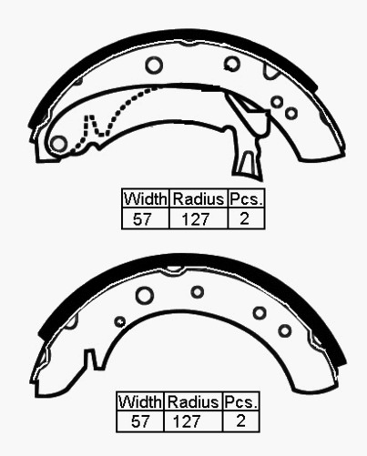 BRAKE SHOE REAR FIA DUCATO 94- 254 X 57MM