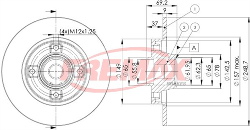 BRAKE ROTOR SOLID EACH REAR BD-4745