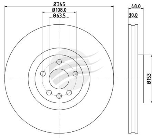 EURO-LINE GEOZINC BRAKE DISC PAIR BDR16136EL