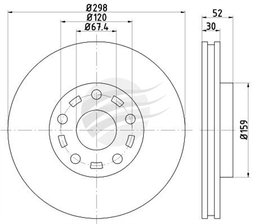 TRADE LINE BRAKE DISC ROTOR FRONT BDR20260TL