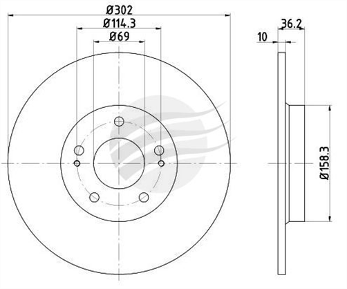 EURO-LINE BRAKE DISC ROTOR PAIR BDR26020EL