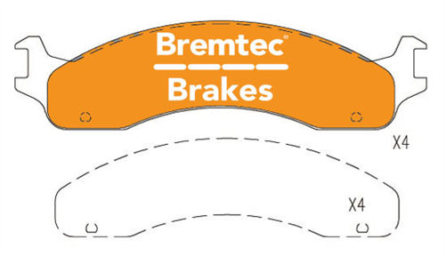 4WD BRAKE PADS SET FORD F250 7.3L 4X4 1995- BT146E