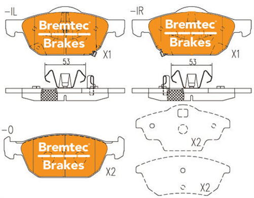 TRADE-LINE BRAKE PADS SET HONDA CIVIC IX (FK)1.6L i-DTEC BT22480TS