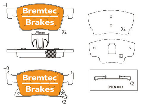 TRADE-LINE BRAKE PADS SET HOLDEN ASTRA (BK) 1.4L 2016- BT25300TS