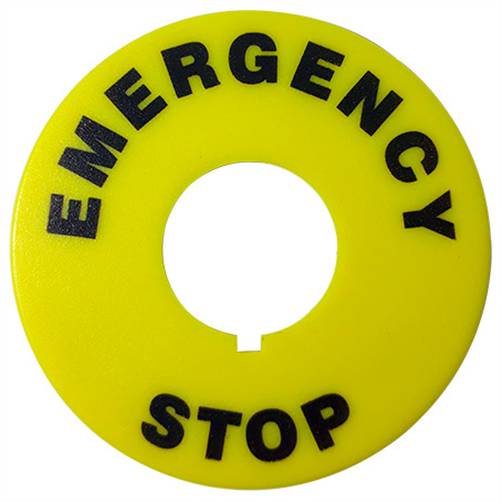 EMERGENCY STOP PLATE - SUITS D22MBT1140 D22WR60