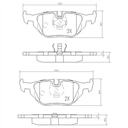 REAR BRAKE PADS SET BMW DB1245F