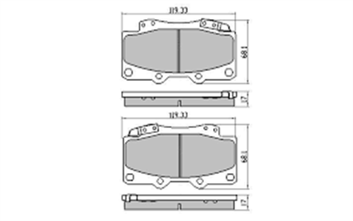 FRONT DISC BRAKE PADS - TOYOTA PRADO KZ90 CERAMIC