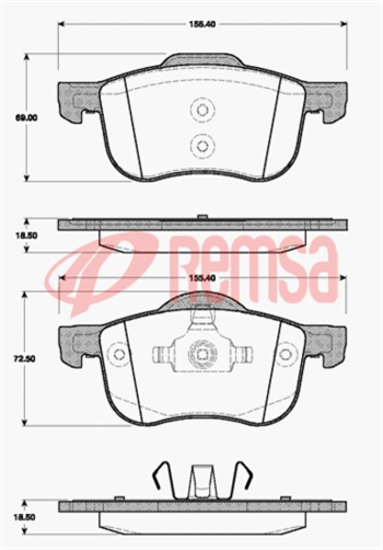 DB1445 E FRONT DISC BRAKE PADS - VOLVO V70 S80,XC70 99-05