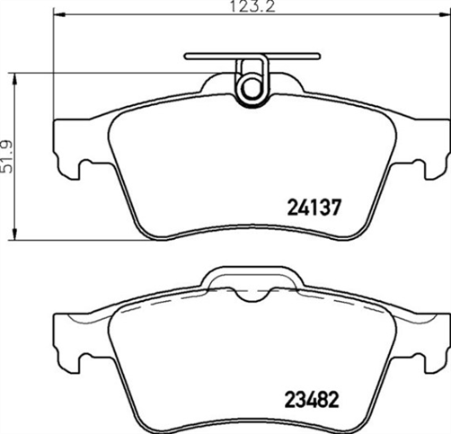 DB1763 E REAR DISC BRAKE PADS - HOLDEN VECTRA C 03-06