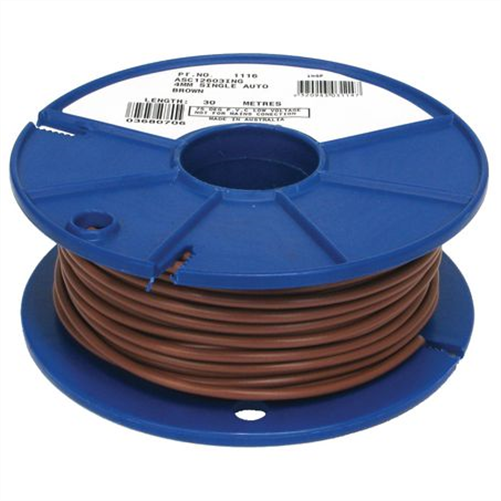 4mm Single Core Automotive Cable Brown per meter