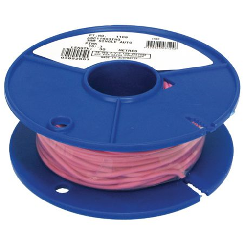 3mm Single Core Auto Cable Pink 30M (30 meter roll)