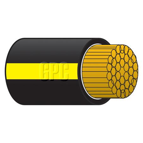 3mm Single Core Auto Cable Black With Yellow Trace 30M