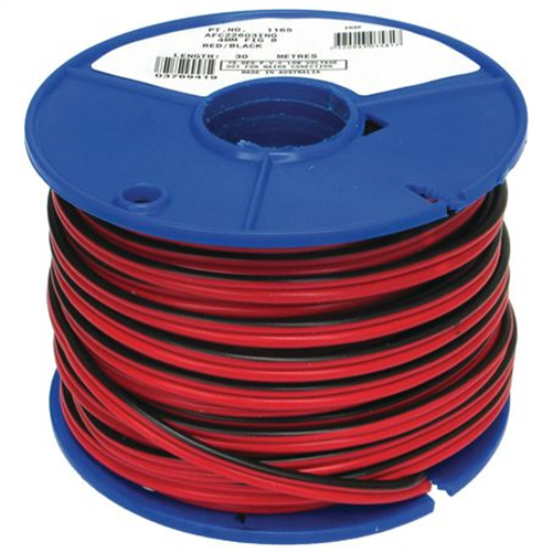 4mm Twin Core Figure 8 Automotive Cable Red With Black Trace 30M (NZ R