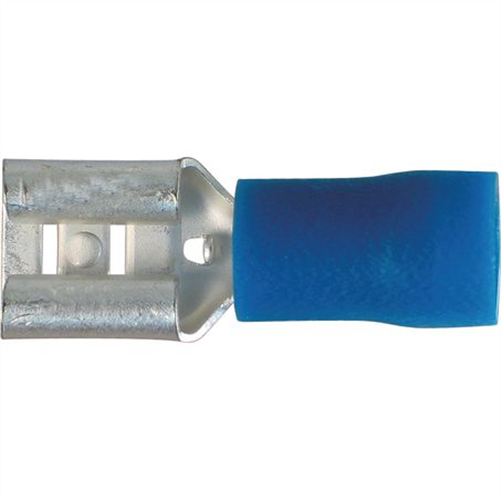 Crimp Terminal Female Blade Blue Terminal Entry 6.3 x 0.8mm Vinyl 100