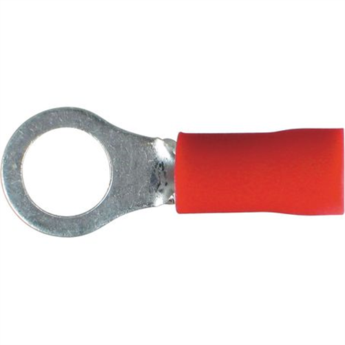 Crimp Terminal Ring Red ID 5mm Vinyl 100 Pce