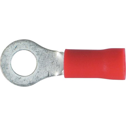 Crimp Terminal Ring Red ID 4.3mm Vinyl 100 Pce