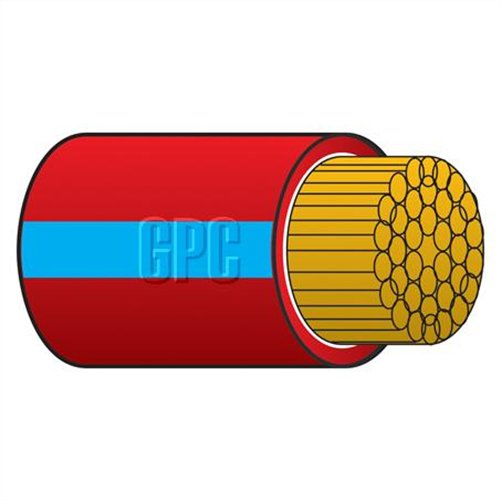 4mm Single Core Automotive Cable Red With Blue Trace 30M (NZ Ref.152)