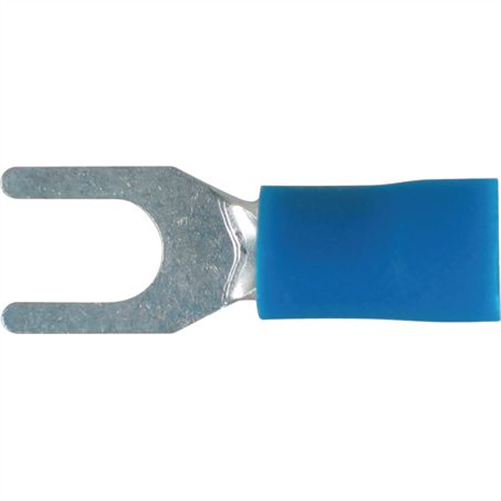 Crimp Terminal, Blue Fork Terminal Entry 4.3mm Vinyl 100 Pce