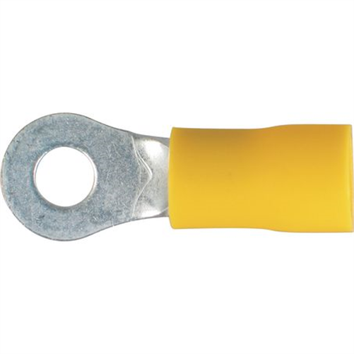 Crimp Terminal Ring Yellow Id 4.3mm Vinyl 100 Pce