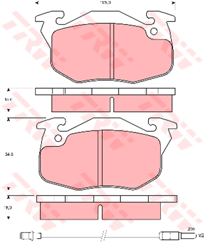 Brake Pad Set Inc. Wear Sensor (DB1182)