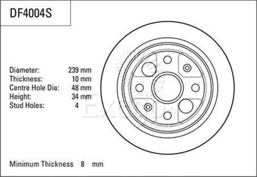 Brake Rotor 239mm X 8 Min