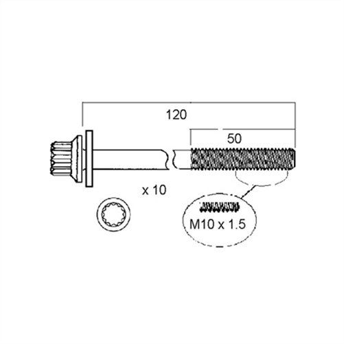 Cylinder Head Bolt Set HBS183