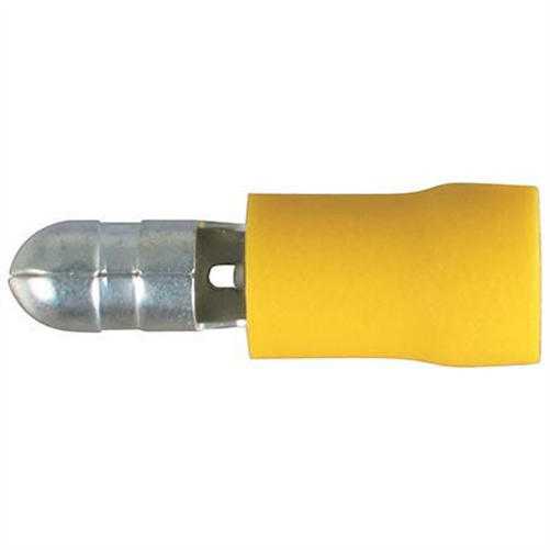 Crimp Terminal Male Bullet Yellow Terminal Entry 5Mm Vinyl 50 Pce