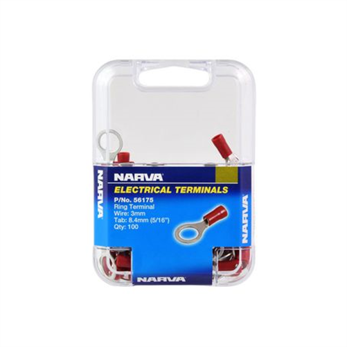 Crimp Terminal Ring Red Terminal Entry 8.4mm Vinyl 100 Pce