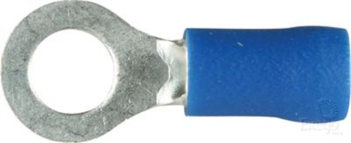 Crimp Terminal Ring Blue Terminal Entry 6.3mm Vinyl 100 Pce