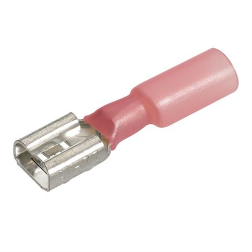 Crimp Terminal Female Blade Red Terminal Entry 6.3 X 0.8Mm Heat Shrink