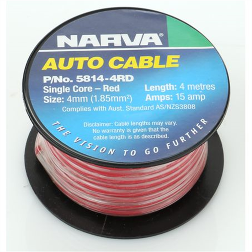 4mm Single Core Automotive Cable Red 4M