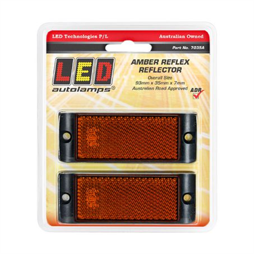 Amber Reflector With Mounting Bracket Twin Blister Pack