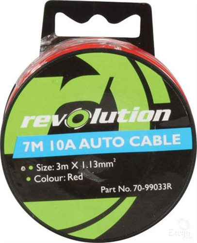 3mm Single Core Auto Cable Red 7M