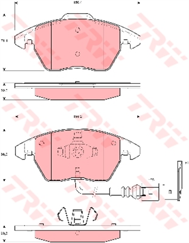 Brake Pad Set Inc. Wear Sensor (DB1849)