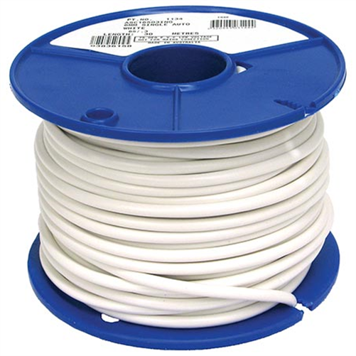 6mm Single Core Automotive Cable White 30M (NZ Ref.156)