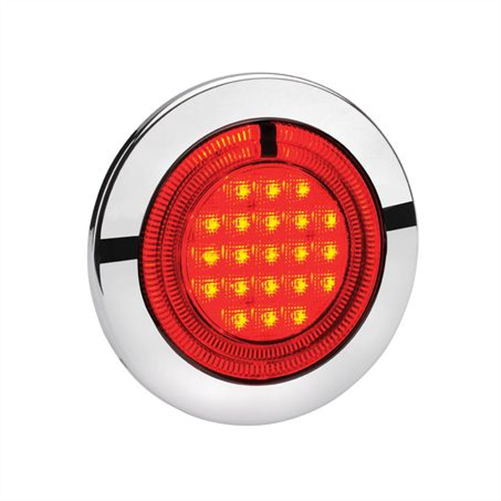 9-33 Volt LED Rear Stop Lamp (Red) With Red LED Tail Ring, 125mm Cont