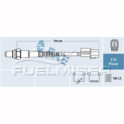 OXYGEN SENSOR DIRECT FIT 4 WIRE 700MM CABLE