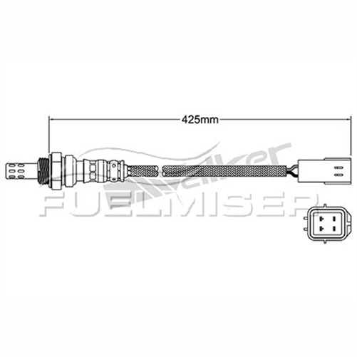 OXYGEN SENSOR DIRECT FIT 4 WIRE 425MM CABLE