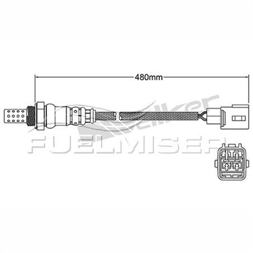 OXYGEN SENSOR DIRECT FIT 4 WIRE 480MM CABLE