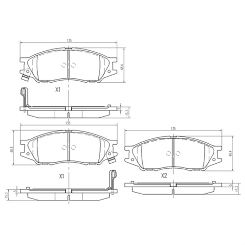 FRONT DISC BRAKE PADS - NISSAN PULSAR N16 00-06