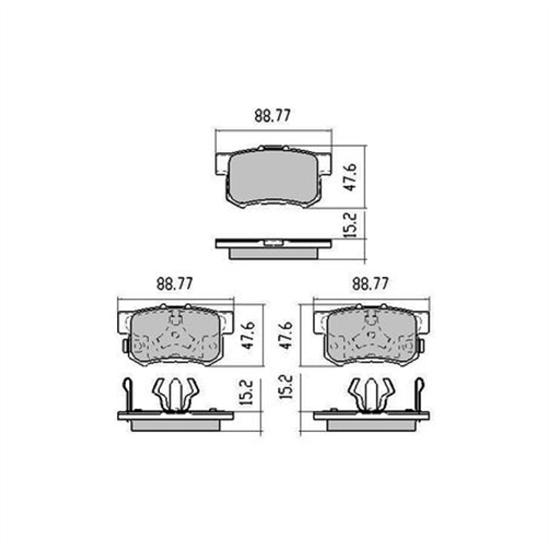 REAR CERAMIC BRAKE PADS SET - HONDA CRV 05-12SET RDC1728