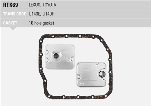 RYCO TRANS KIT - Trans. Code: U140F, U240E, U241E RTK69