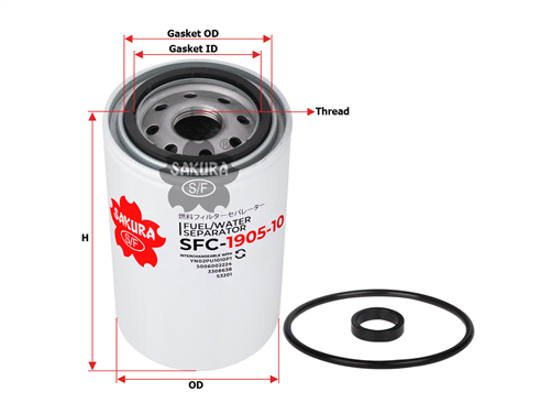 FUEL WATER SEPARATOR FITS FS1242 SFC-1905-10V SFC-1905-10