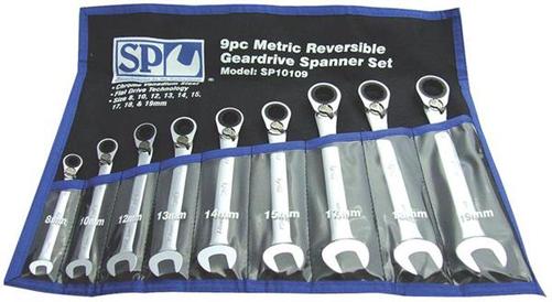 Spanner Set Geardrive Reversible 9pc Metric 15 Offset