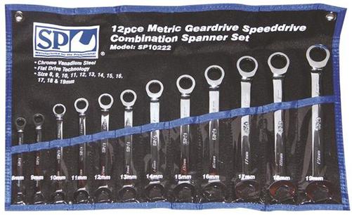 12pc Metric 0º Speeddrive Combination Geardrive Wrench/Spanner Set