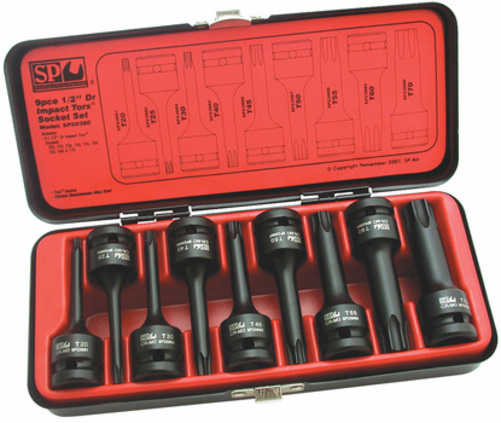 Socket set Impact 1/2 Dr Torx 9 Pc